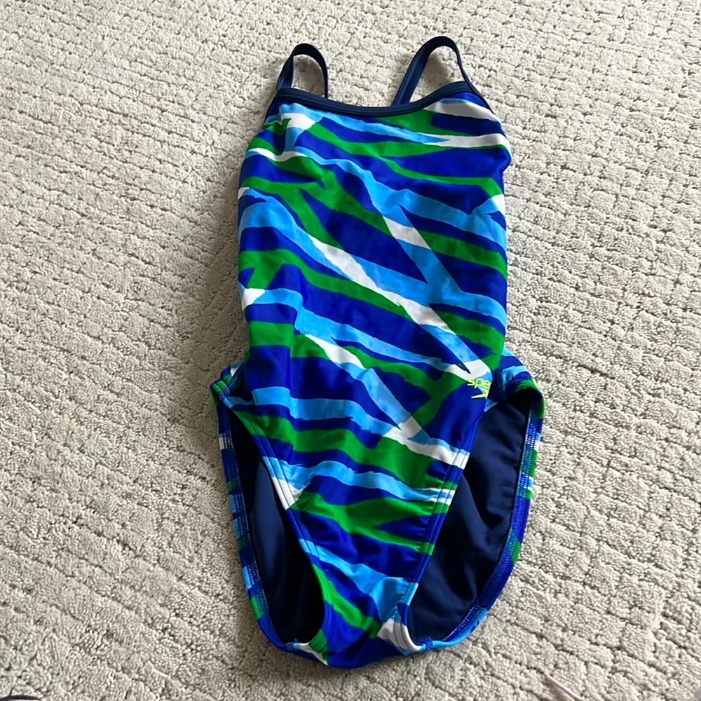 Speedo one piece bathing suit.  Size 30.